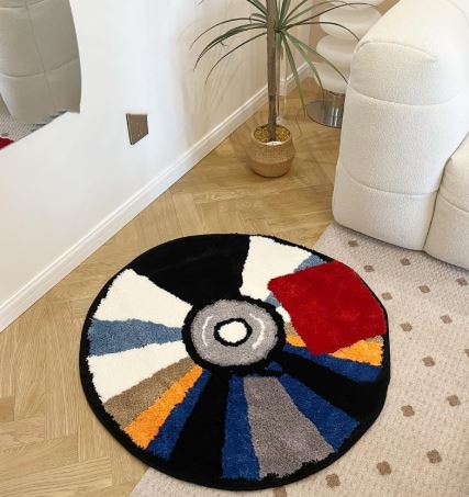 Alfombra Tejida a Mano Personalizada CD Antideslizante