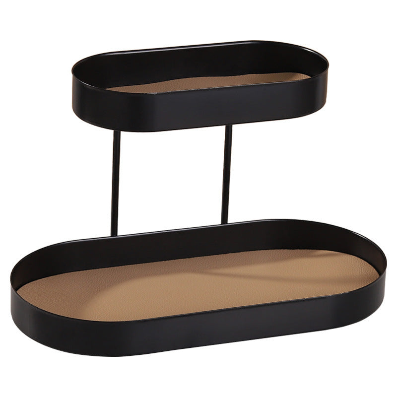 Bandeja de Almacenamiento de Llaves de Doble Capa de Lujo Moderno para Dormitorio