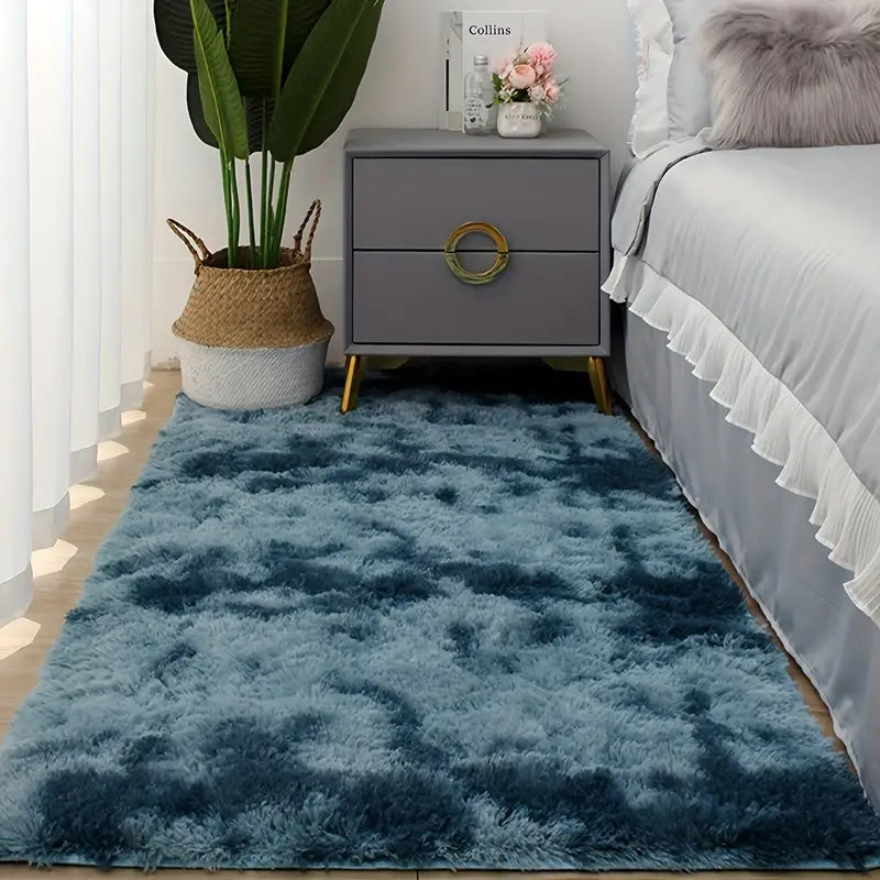 Alfombra suave de tie dye para dormitorio y salón