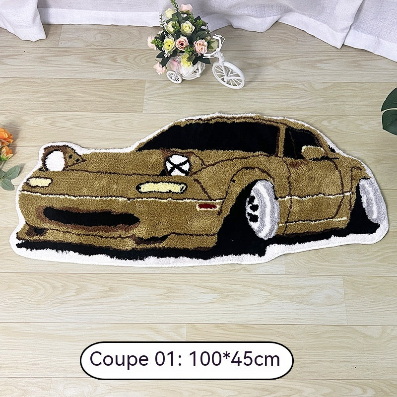 Alfombra de Área con Forma de Coche – Lavable a Máquina